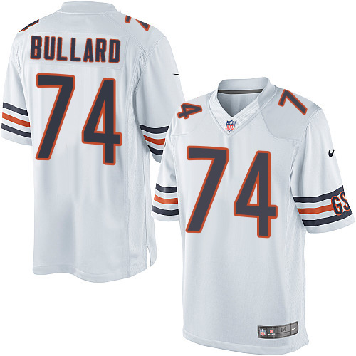 Men's Limited Jonathan Bullard Nike Jersey White Road - #74 NFL Chicago Bears